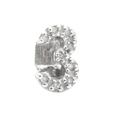 Sterling Diamond Slider Number Symbol Charms 0-9