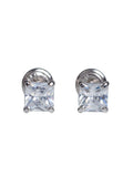 14KT Baby Four prong square cut CZ earrings