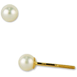 14 KT Baby pearl 3mm. screw back earrings