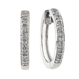 14 KT Small Diamond Hoop earrings