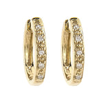 14 KT Small Diamond Hoop earrings