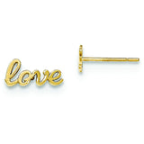 Children's gold love earrings