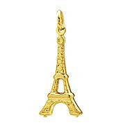 14 KT Kid's Gold CZ.Eiffel tower charm necklace