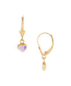 14 KT Gold plated Children's pink dangle earrings