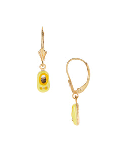 14 KT Gold Plated Children's Shoe dangle charm earrings
