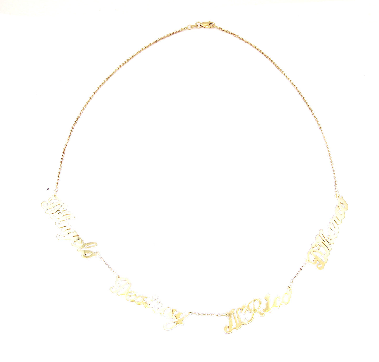 14 KT Script Multi name necklace