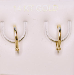 14 KT Polished Baby huggie gold