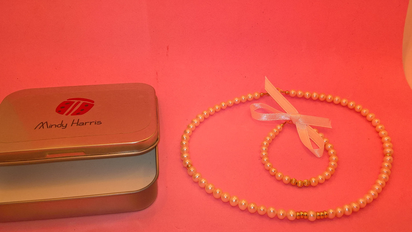 Baby Infant Toddler Genuine 14 KT Gold Pearl Bracelets