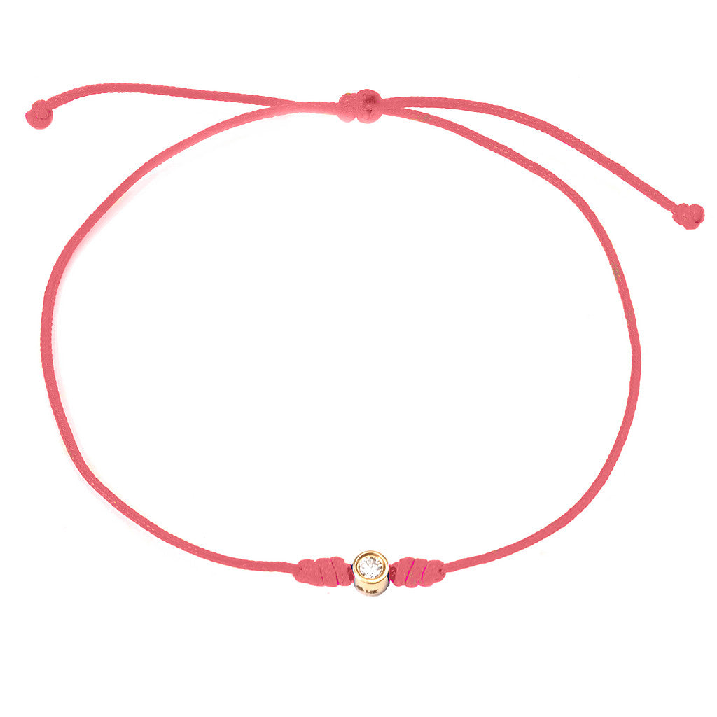 Silk Cord Diamond Bezel 14 KT gold Adjustable
