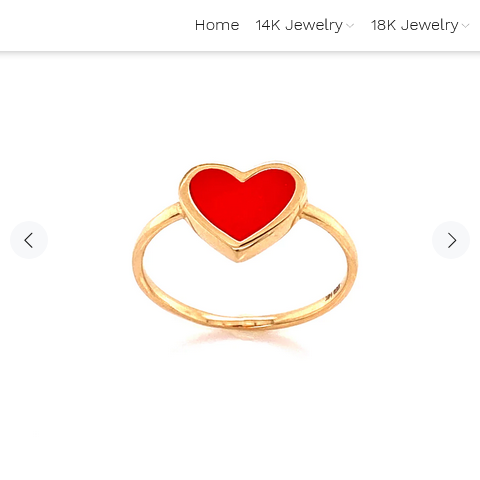 14 KT Heart Ring
