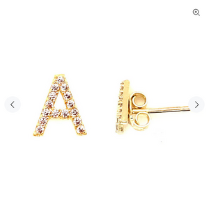 14 KT Diamond Letter earrings
