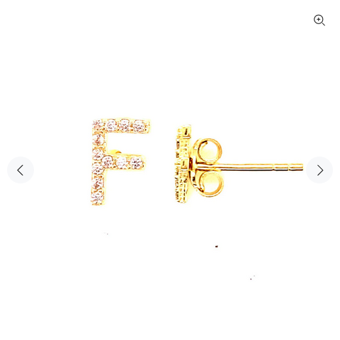 14 KT Diamond Letter earrings