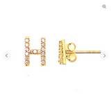 14 KT Diamond Letter earrings