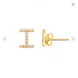 14 KT Diamond Letter earrings