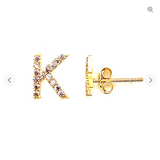 14 KT Diamond Letter earrings