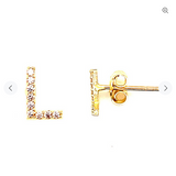 14 KT Diamond Letter earrings