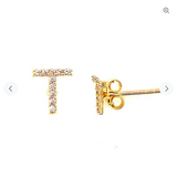 14 KT Diamond Letter earrings