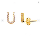 14 KT Diamond Letter earrings