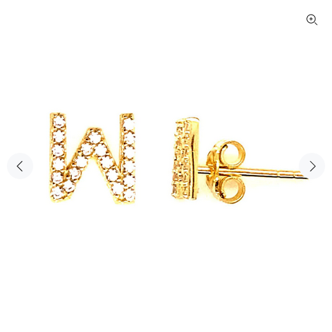 14 KT Diamond Letter earrings