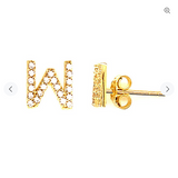 14 KT Diamond Letter earrings