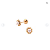 14 KT Pearl braided twist trim screw back earrings 2 sizes 14KT gold made in Spain.