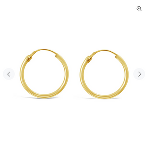 14 KT Children's Endless hoop earrings