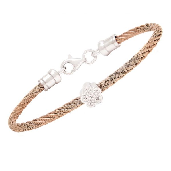 Stainless Diamond flower infant bangle