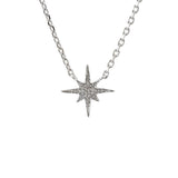 Sterling Silver Happy Star diamond necklace