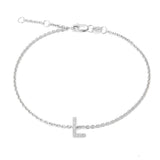 Sterling Silver Diamond Letter bracelet