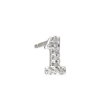 Sterling Diamond number earrings singles "9"