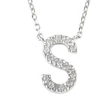 Sterling Big Kid Diamond Letter Necklace