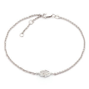 Sterling silver adjustable Diamond hand bracelet