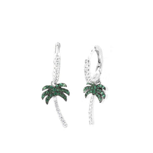 Palm Tree Huggie Hoop earrings