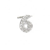 Sterling Diamond number earrings singles "9"