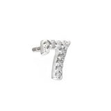 Sterling Diamond number earrings singles "9"