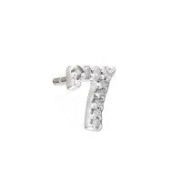 Sterling Diamond number earrings singles "7"