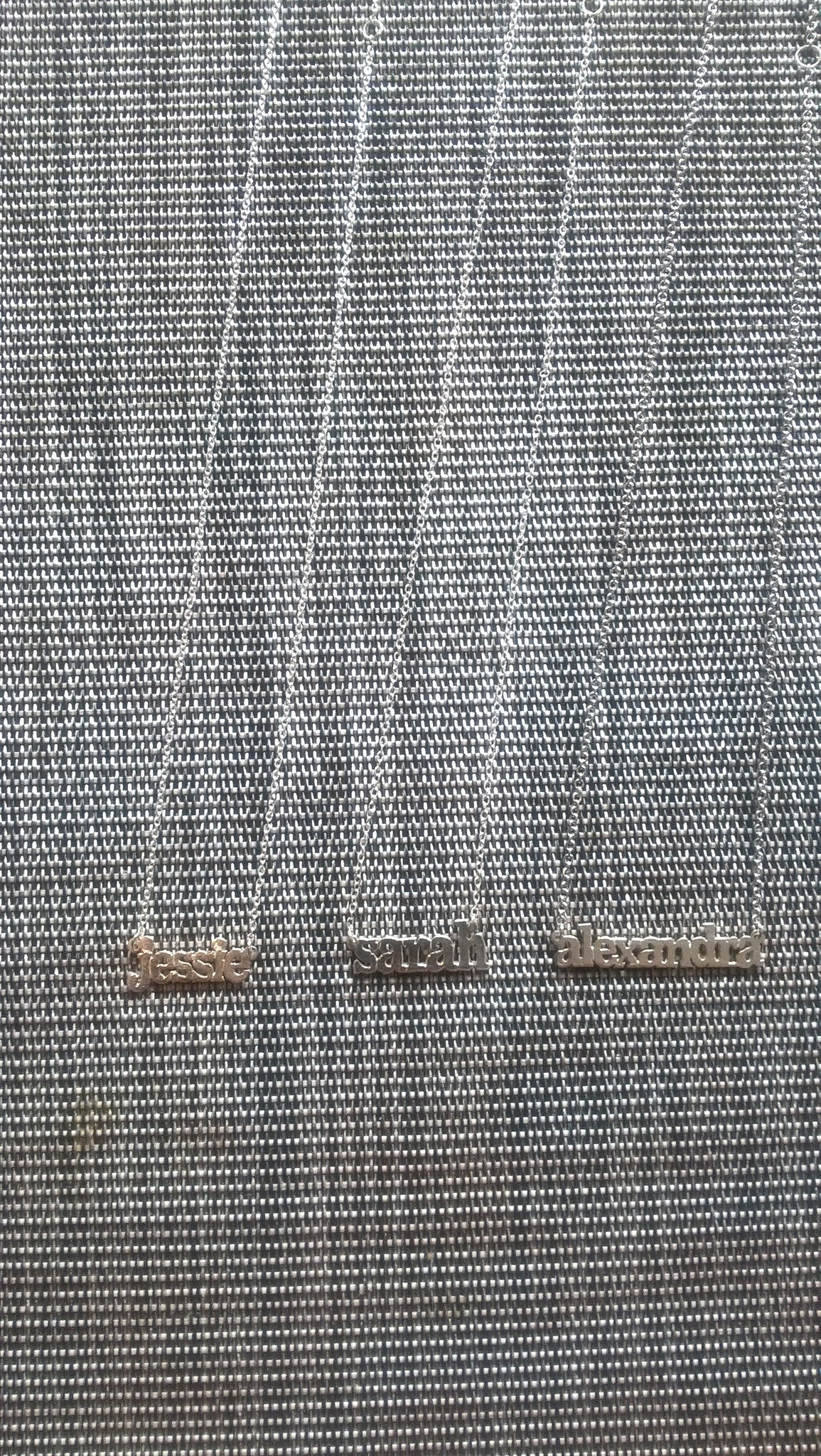 Nameplate Silver necklace two sizes