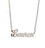 Deluxe sterling girl's script name necklace 15-17 inches