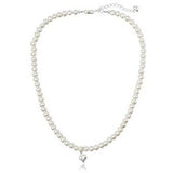 Princess Pearl Necklace with heart + 3 inch extender 
