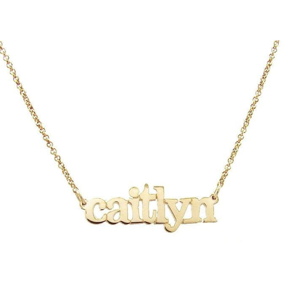 Sterling Name Necklace free extra loop thick cut