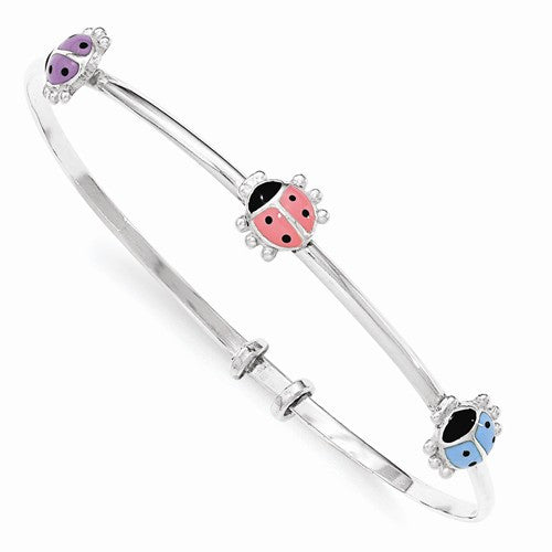 Stainless steel ladybug girl bracelet - Little girl jewelry gift