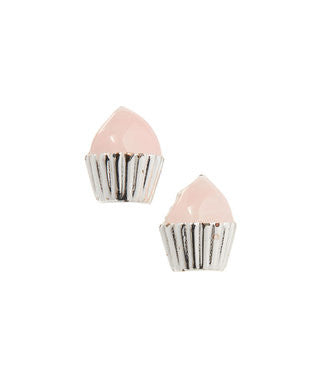 Sterling Silver Enamel Cupcake Earrings