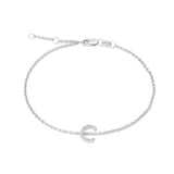 Sterling Silver Diamond Letter bracelet