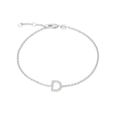 Sterling Silver Diamond Letter bracelet