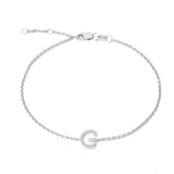 Sterling Silver Diamond Letter bracelet