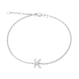 Sterling Silver Diamond Letter bracelet