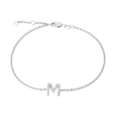 Sterling Silver Diamond Letter bracelet