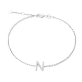 Sterling Silver Diamond Letter bracelet