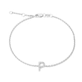 Sterling Silver Diamond Letter bracelet