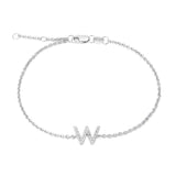 Sterling Silver Diamond Letter bracelet